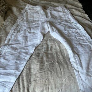 Neiman Marcus white linen pants Sz M